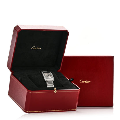 Cartier Stainless Steel Diamond Bezel 27mm Tank Francaise Quartz Watch 5 of 5