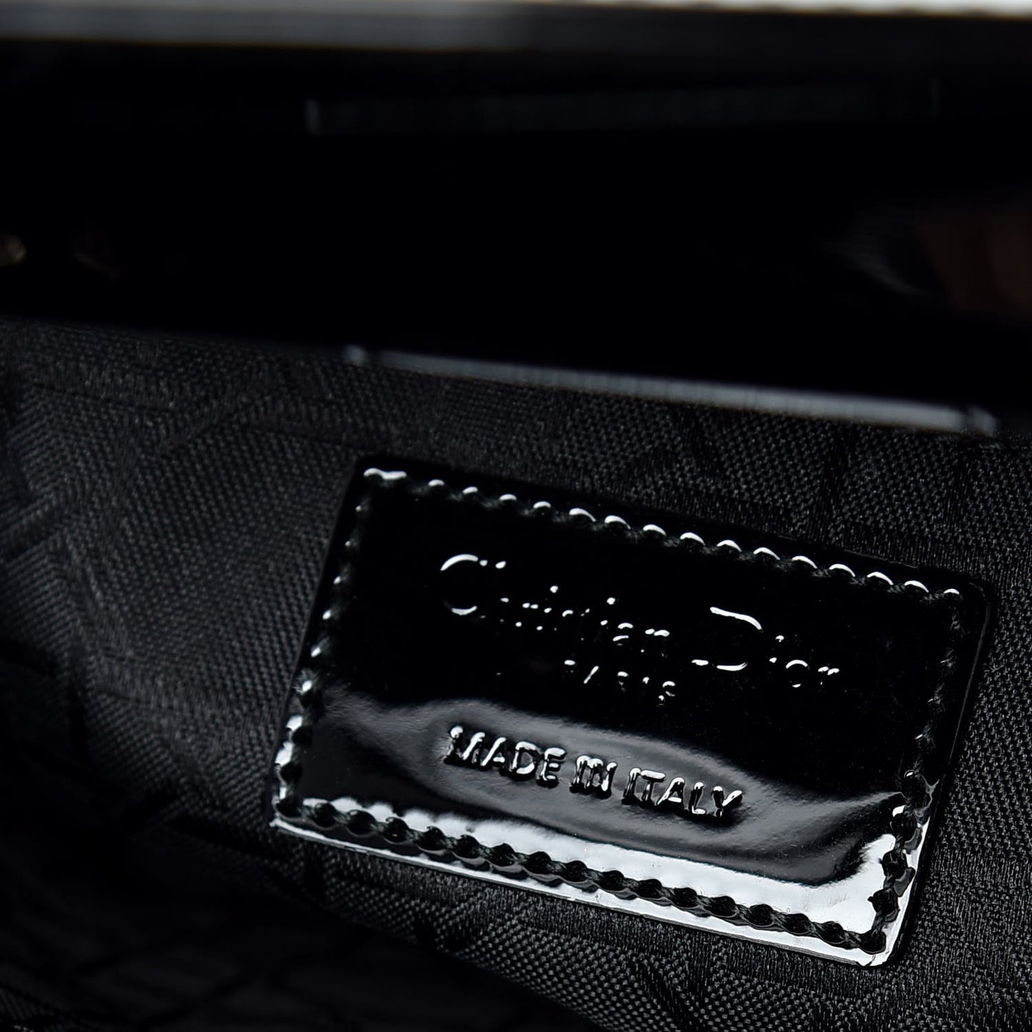 Patent Cannage Mini Lady Dior Black