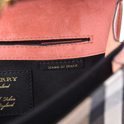 Burberry Derby Calfskin House Check Small Macken Crossbody Bag Copper Pink 9 of 10