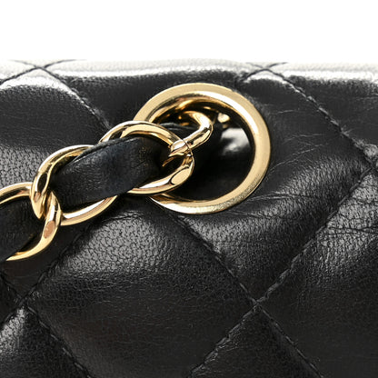 Chanel Lambskin Quilted Medium Double Flap Black 11 of 16