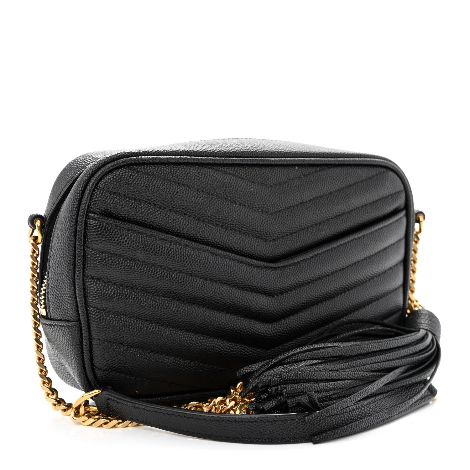 Saint Laurent Grain De Poudre Matelasse Monogram Mini Lou Camera Bag Black 3 of 12