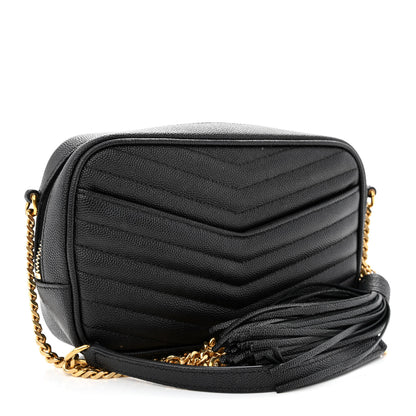 Saint Laurent Grain De Poudre Matelasse Monogram Mini Lou Camera Bag Black 3 of 12