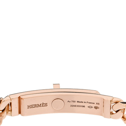 Hermes 18K Rose Gold Diamond PM Kelly Chaine Bracelet XS 3 of 4
