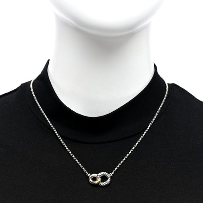 David Yurman Sterling Silver 18K Yellow Gold Belmont Pendant Necklace 2 of 4