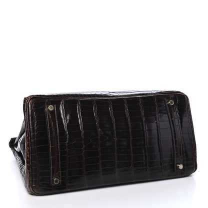 Hermes Shiny Porosus Crocodile Birkin 35 Cocoan 4 of 31