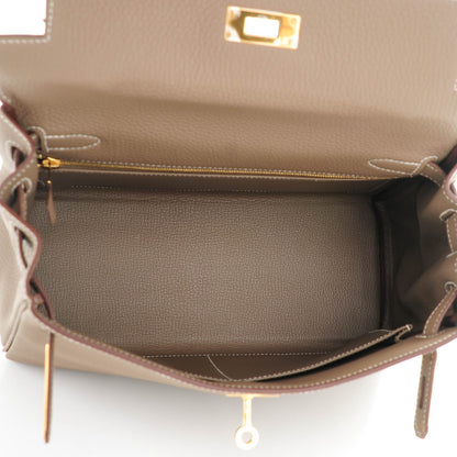 Hermes Togo Kelly Retourne 28 Etoupe 8 of 26