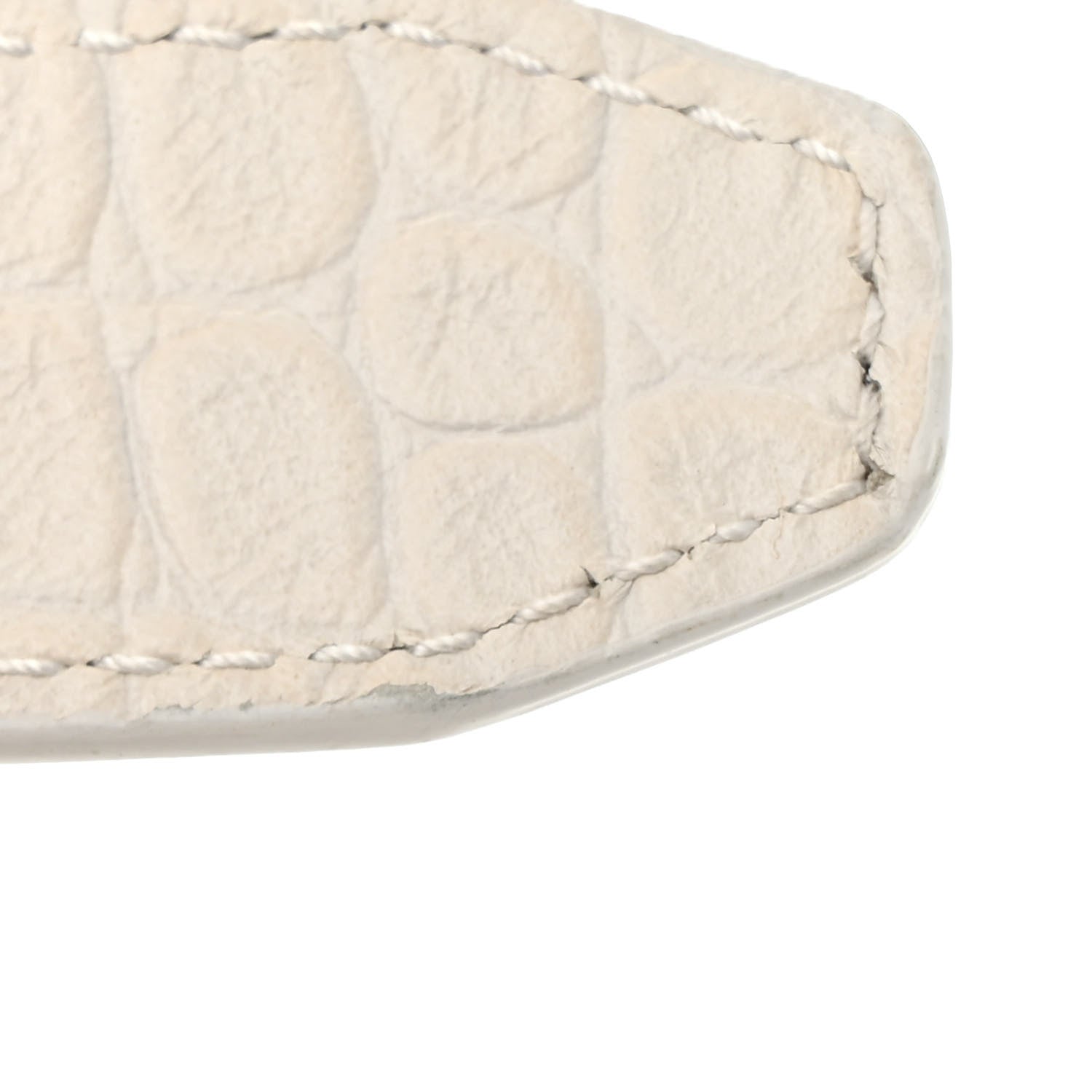 Balenciaga Extra Supple Calfskin Crocodile Embossed Small Le Cagole Shoulder Bag White 13 of 18