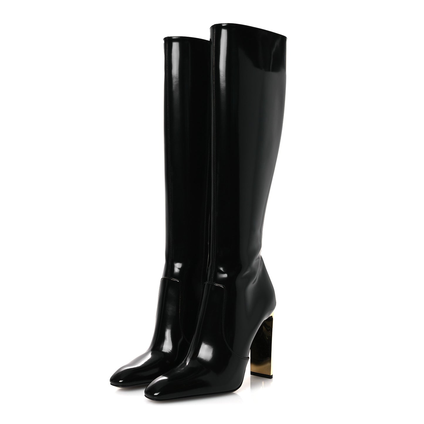 Vitello Marilyn Auteuil 105 Knee High Zip Boots 38.5 Black