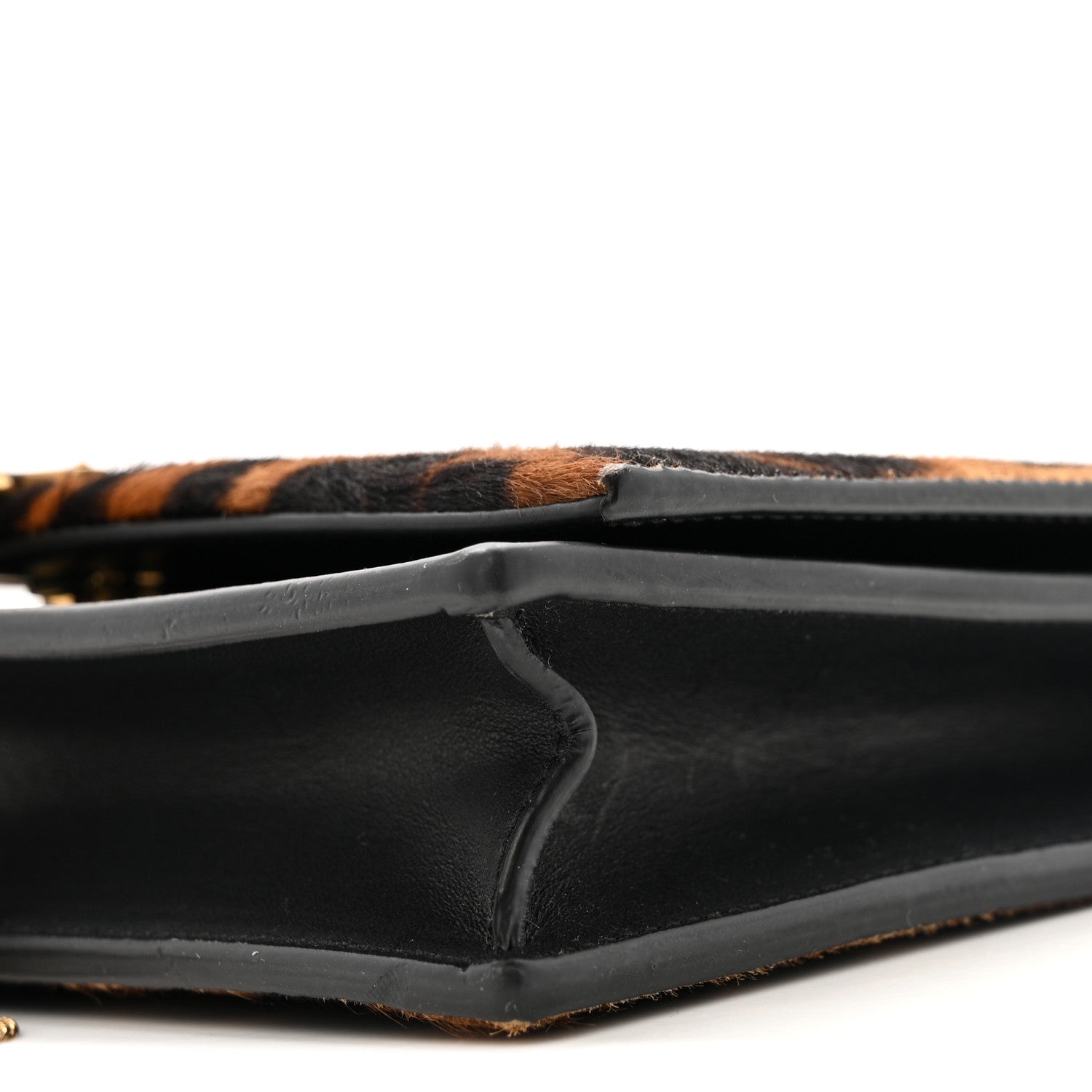 Saint Laurent Pony Hair Leopard Print Classic Monogram Kate Tassel Chain Wallet Black 9 of 11