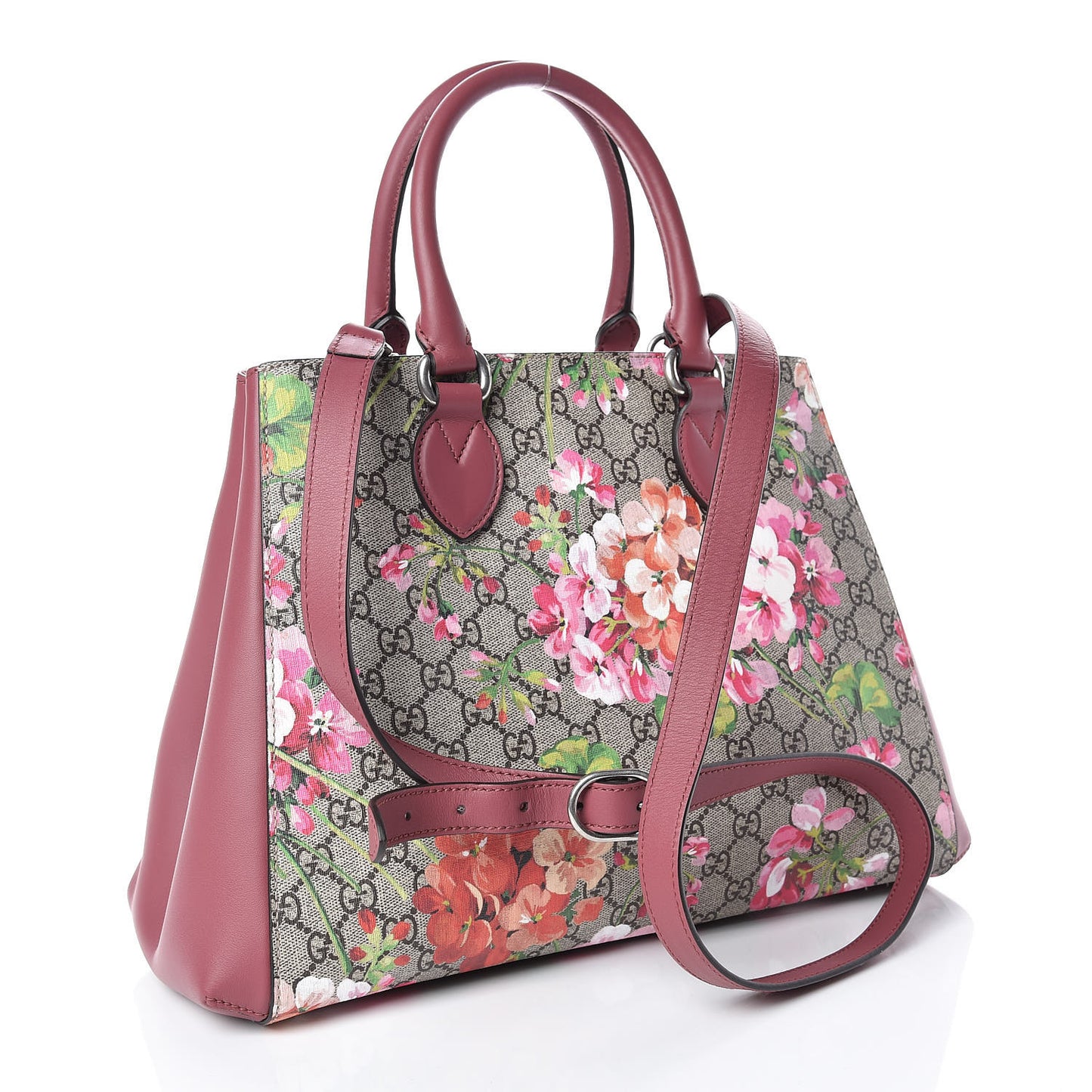 Soft GG Supreme Monogram Blooms Top Handle Bag Beige Multicolor Dry Rose