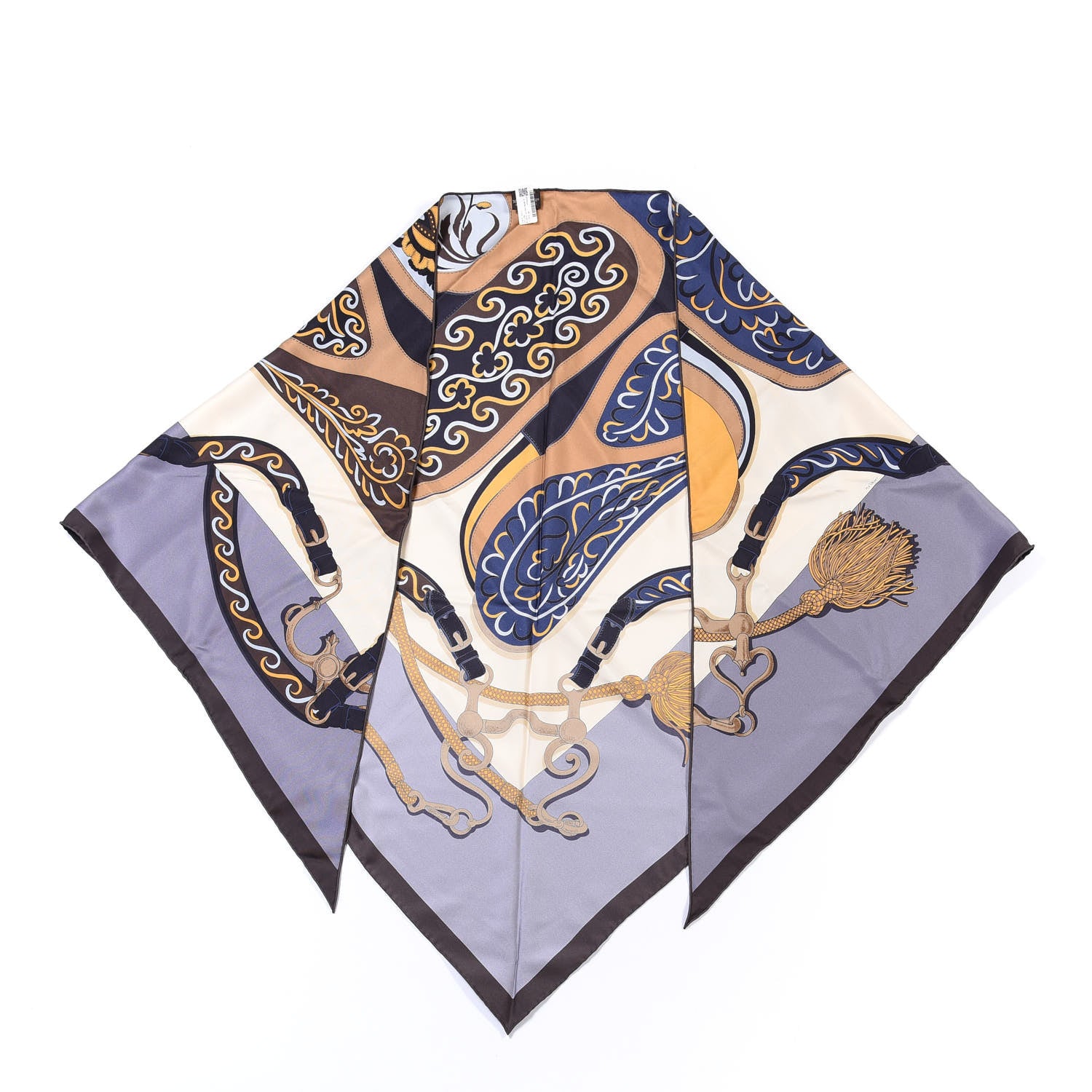 Hermes Silk Festival des Amazones Scarf 90 Gris Acier Creme 1 of 4