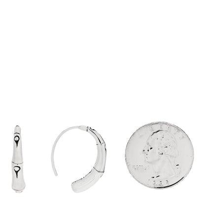 John Hardy Sterling Silver Small Bamboo Drop Hoop Earrings 2 of 4