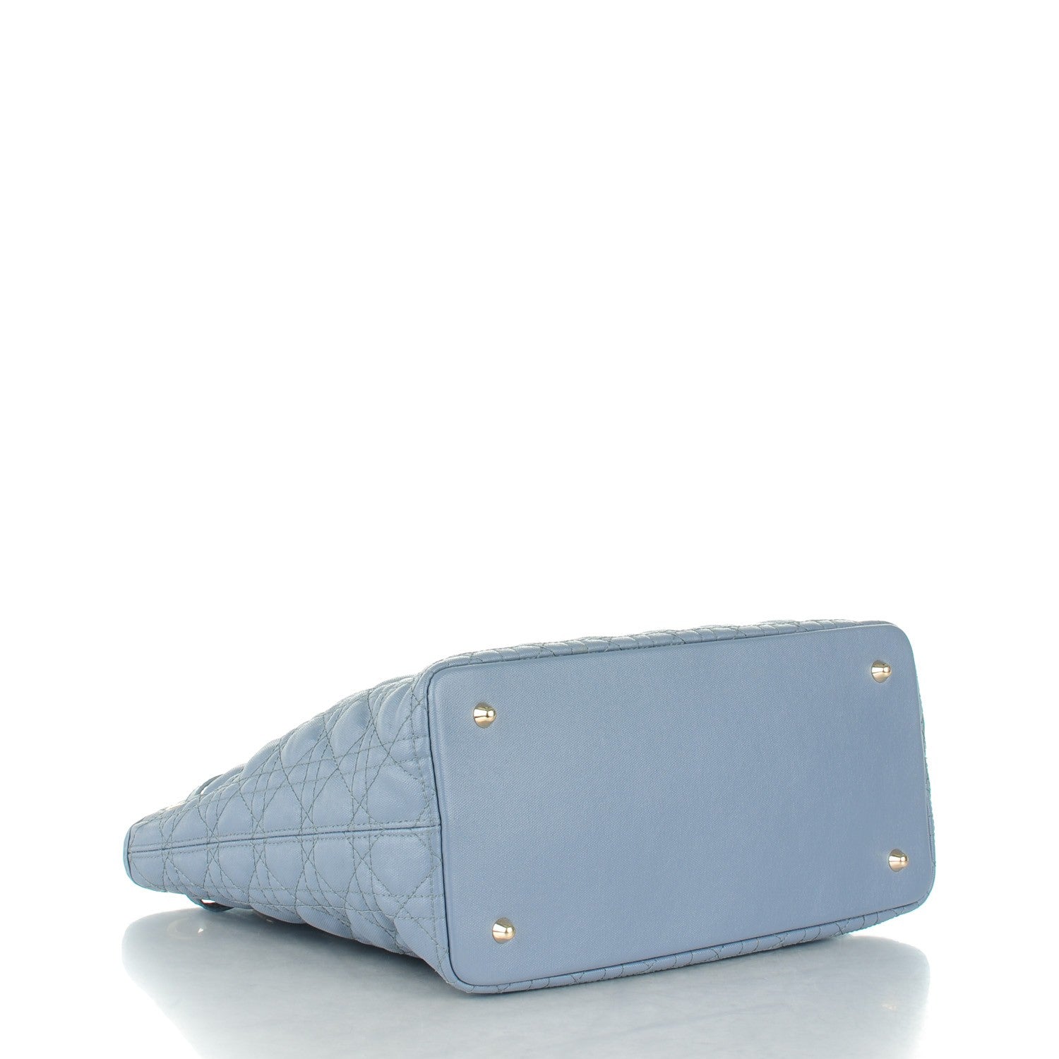 Christian Dior Coated Canvas Cannage Small Panarea Tote Blue Jean 4 of 7