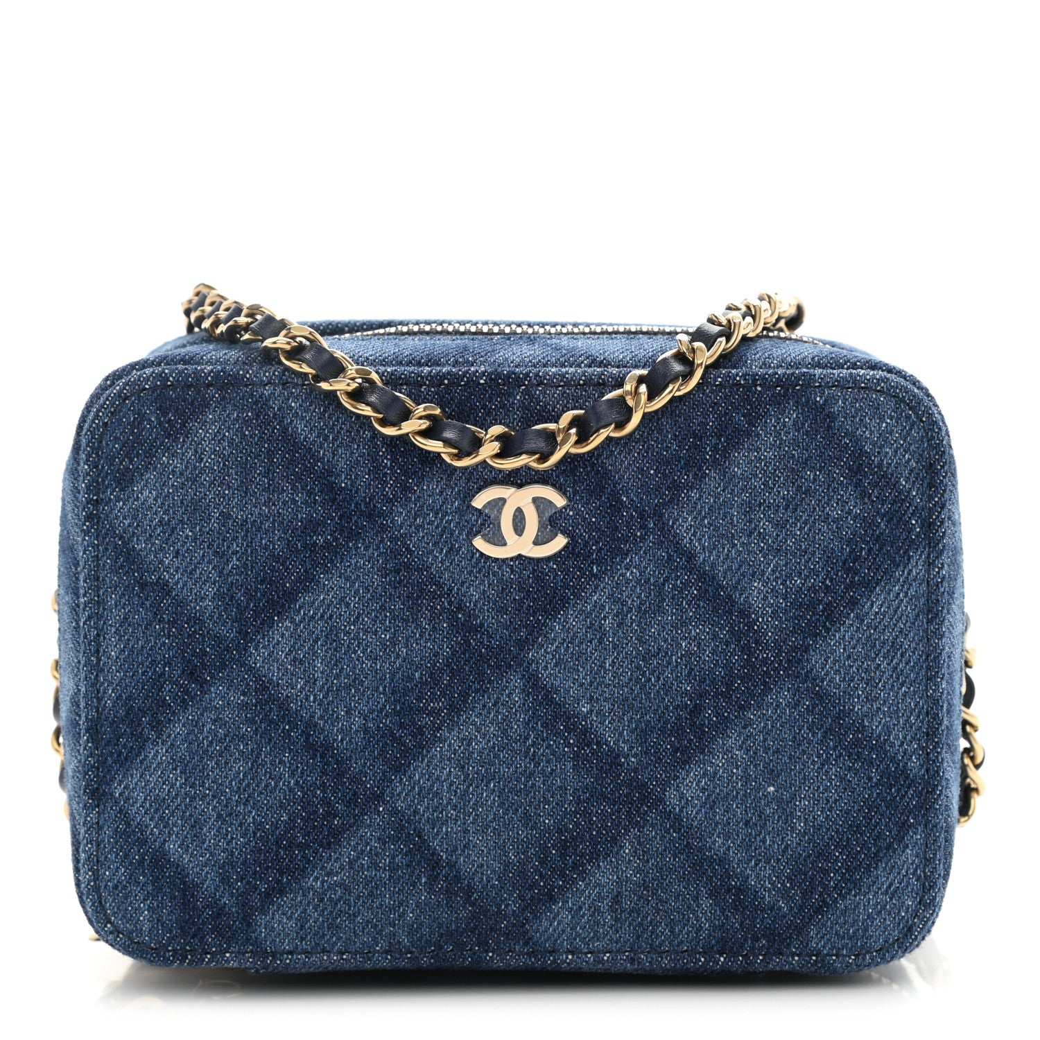 Chanel Printed Denim CC Camera Case Blue 1 of 10