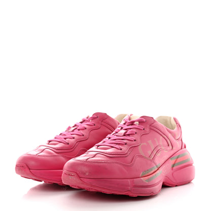 Gucci Calfskin Logo Womens Rhyton Sneakers 38 Box Pink 3 of 10