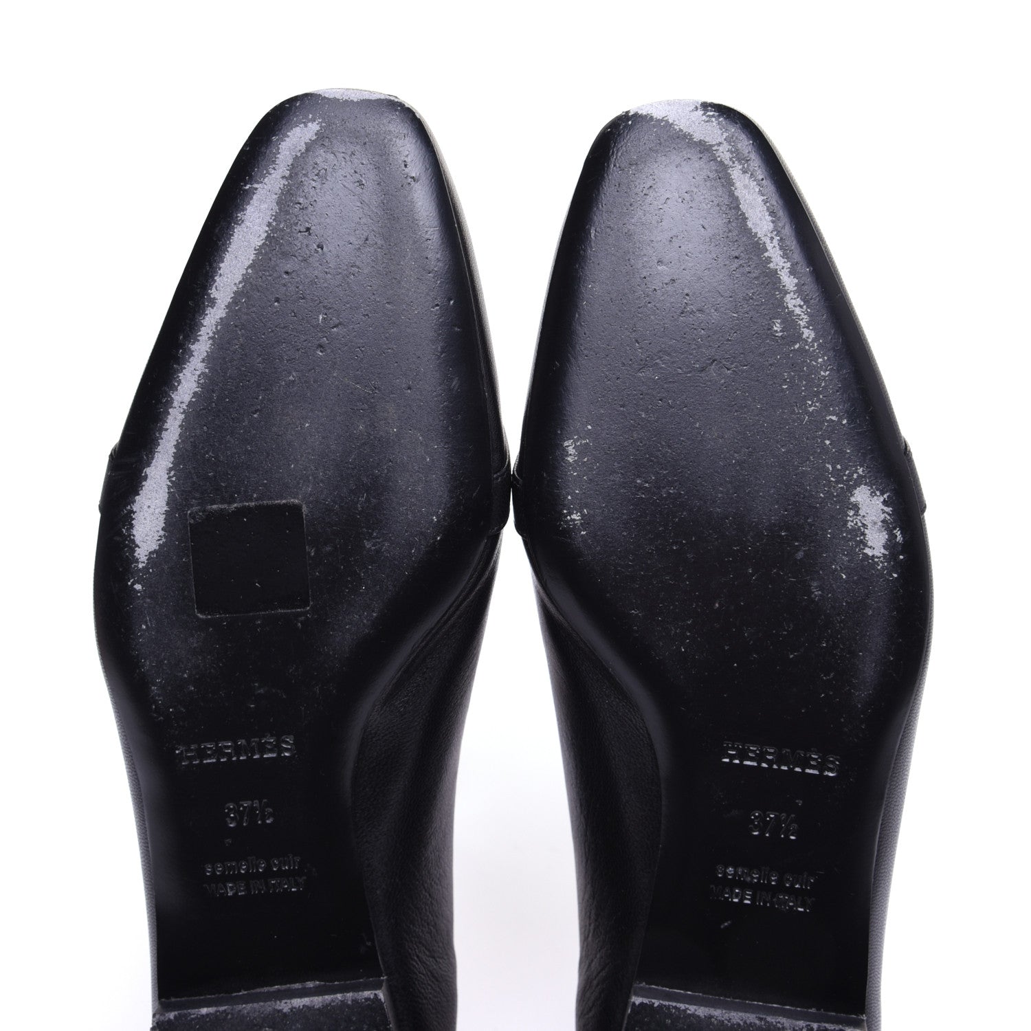 Hermes Goatskin Bilbao Ballerina Flats 37.5 Black 14 of 15