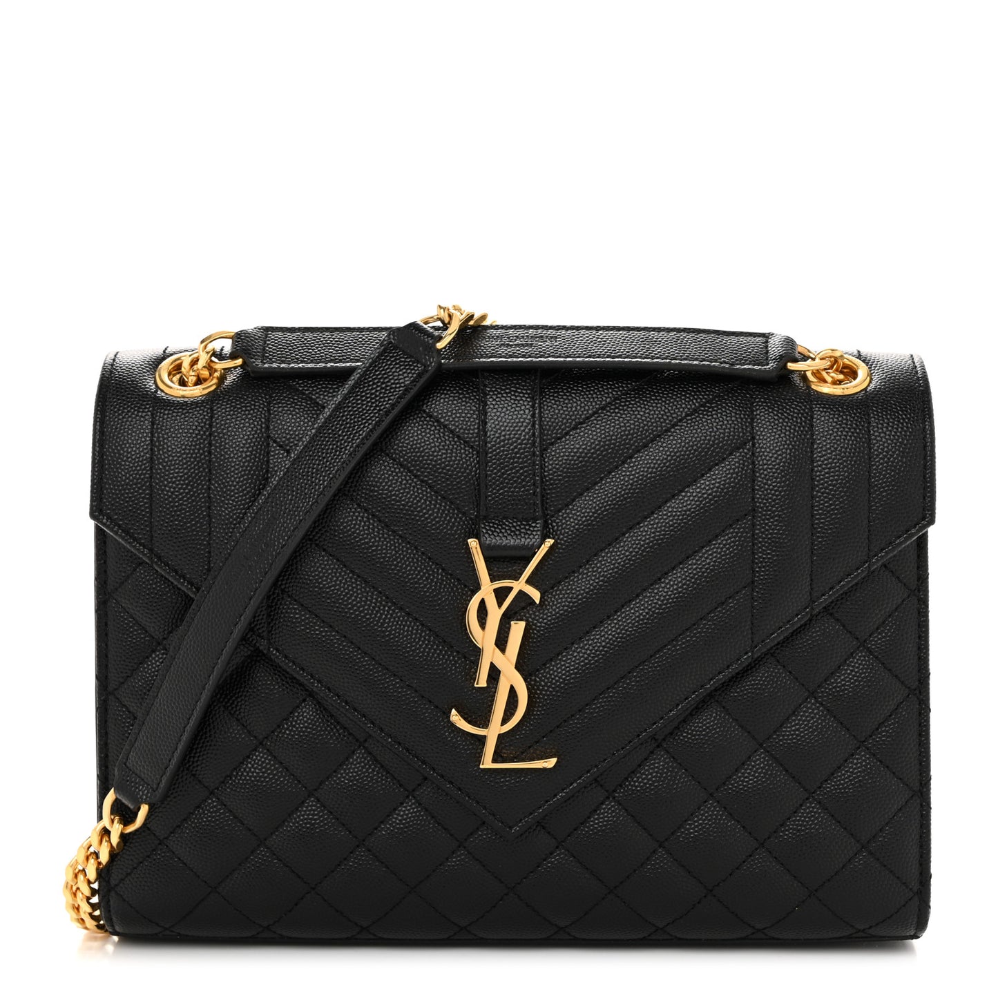 Grain De Poudre Textured Mixed Matelasse Triquilt Medium Monogram Satchel Black