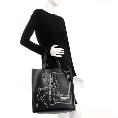Givenchy Calfskin Bambi Print Medium Stargate Shopper Tote Black 2 of 9