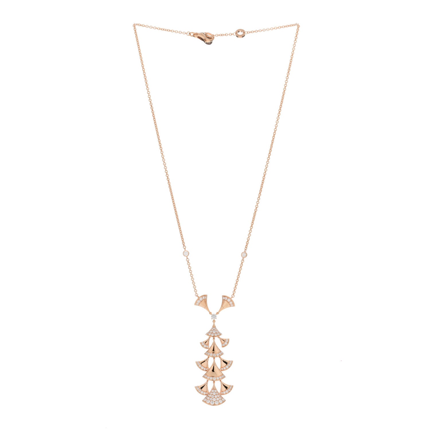 Bulgari 18K Rose Gold Diamond Diva's Dream Pendant Necklace 2 of 3