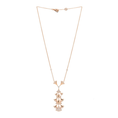 Bulgari 18K Rose Gold Diamond Diva's Dream Pendant Necklace 2 of 3