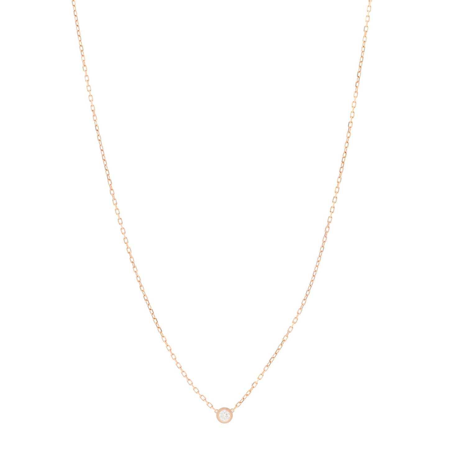 18K Pink Gold Diamond SM D'Amour Pendant Necklace