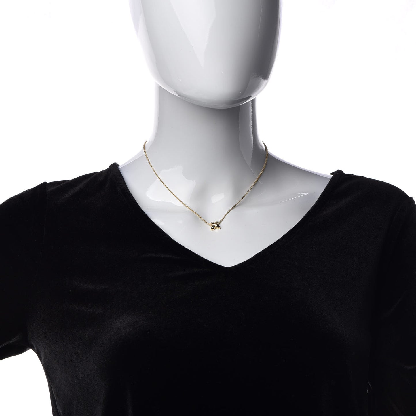 18K Yellow Gold X Pendant Necklace