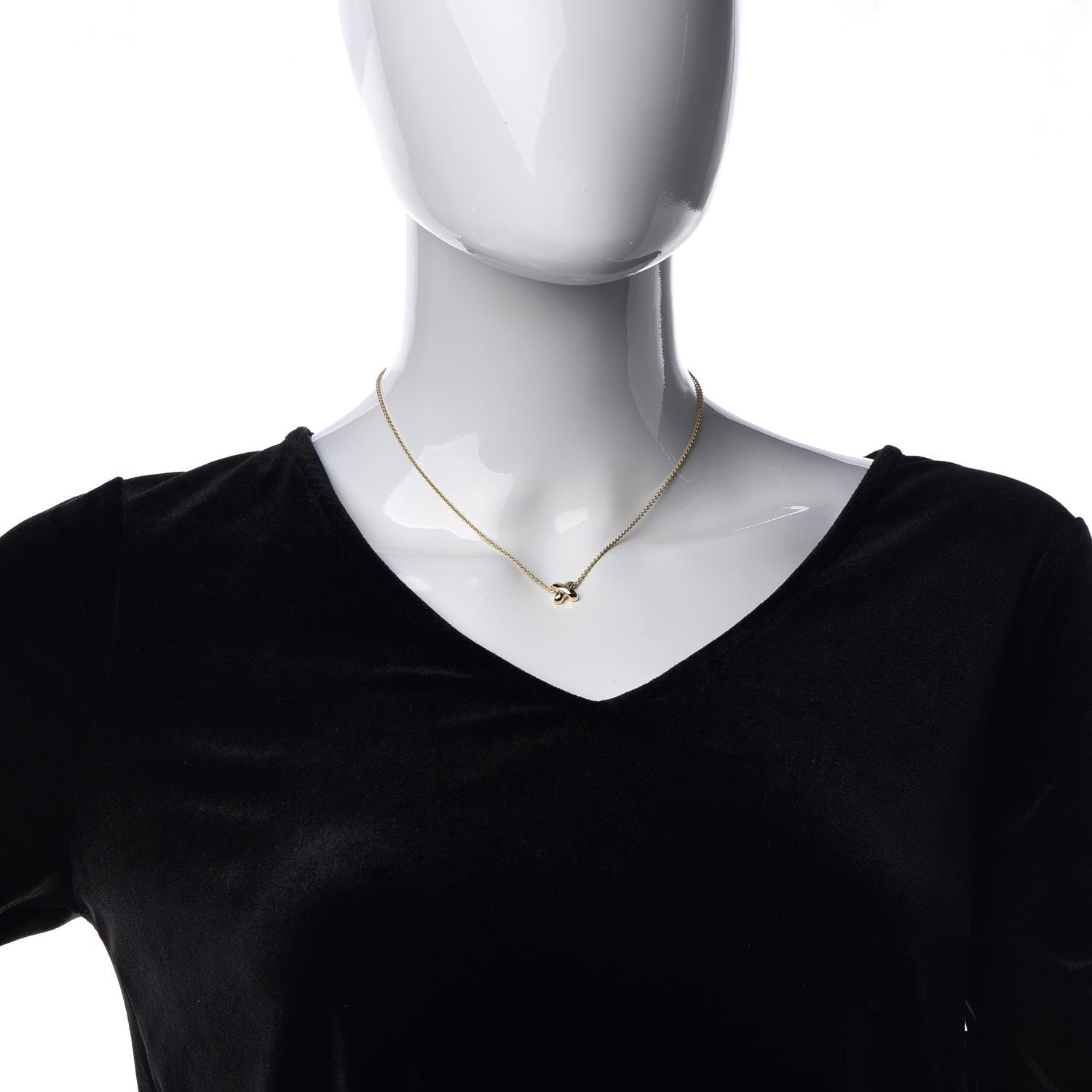 Tiffany 18K Yellow Gold X Pendant Necklace 2 of 5