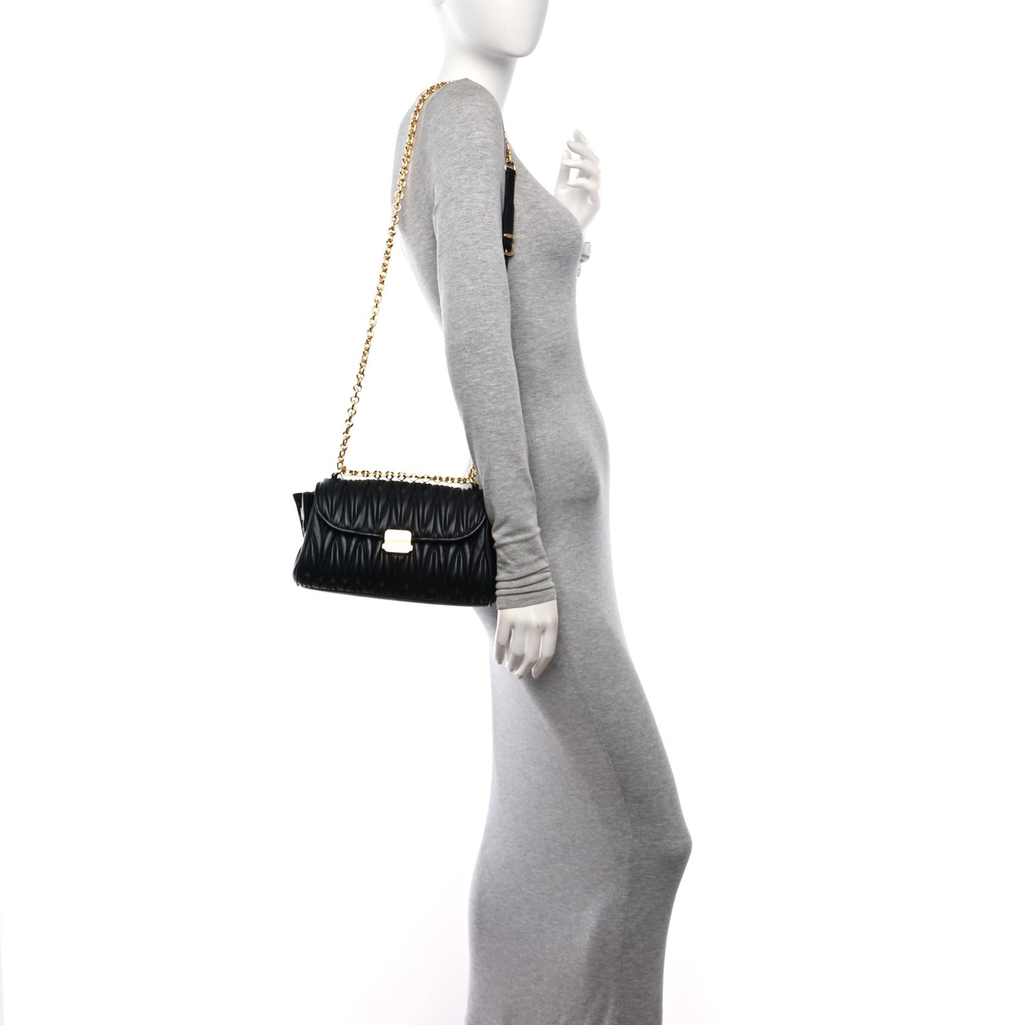 Nappa Matelasse Shoulder Bag Black