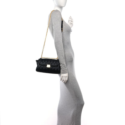 Miu Miu Nappa Matelasse Shoulder Bag Black 2 of 9