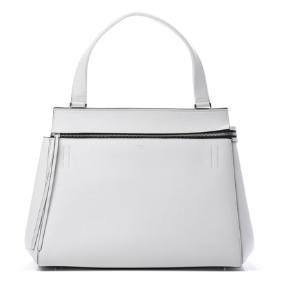 Celine Grained Calfskin Medium Edge Shoulder Bag White 1 of 10