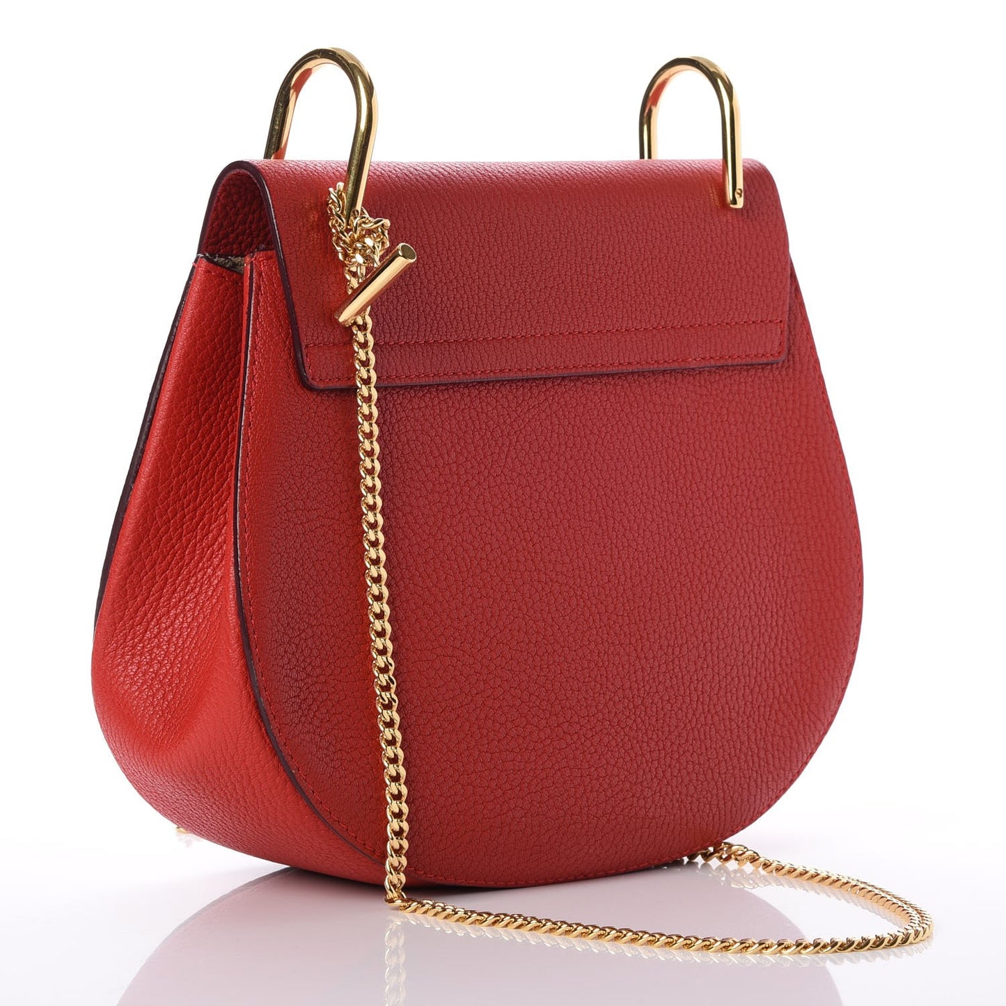 Grained Lambskin Medium Drew Shoulder Bag Plaid Red