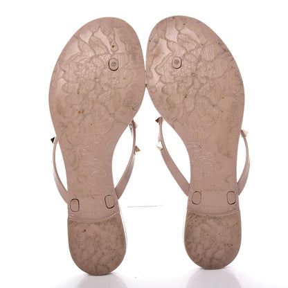 Valentino Garavani PVC Jelly Rockstud Bow Thong Sandals 39 Poudre 6 of 10
