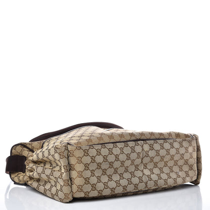 Gucci Monogram Natural Pigskin Large Diaper Bag Beige Ebony Cocoa Dark Chocolate 4 of 18