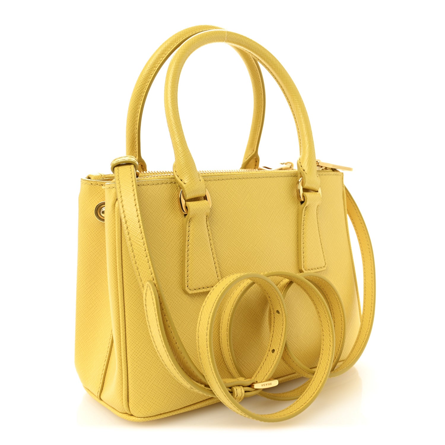 Prada Saffiano Lux Mini Galleria Double Zip Tote Soleil 5 of 27