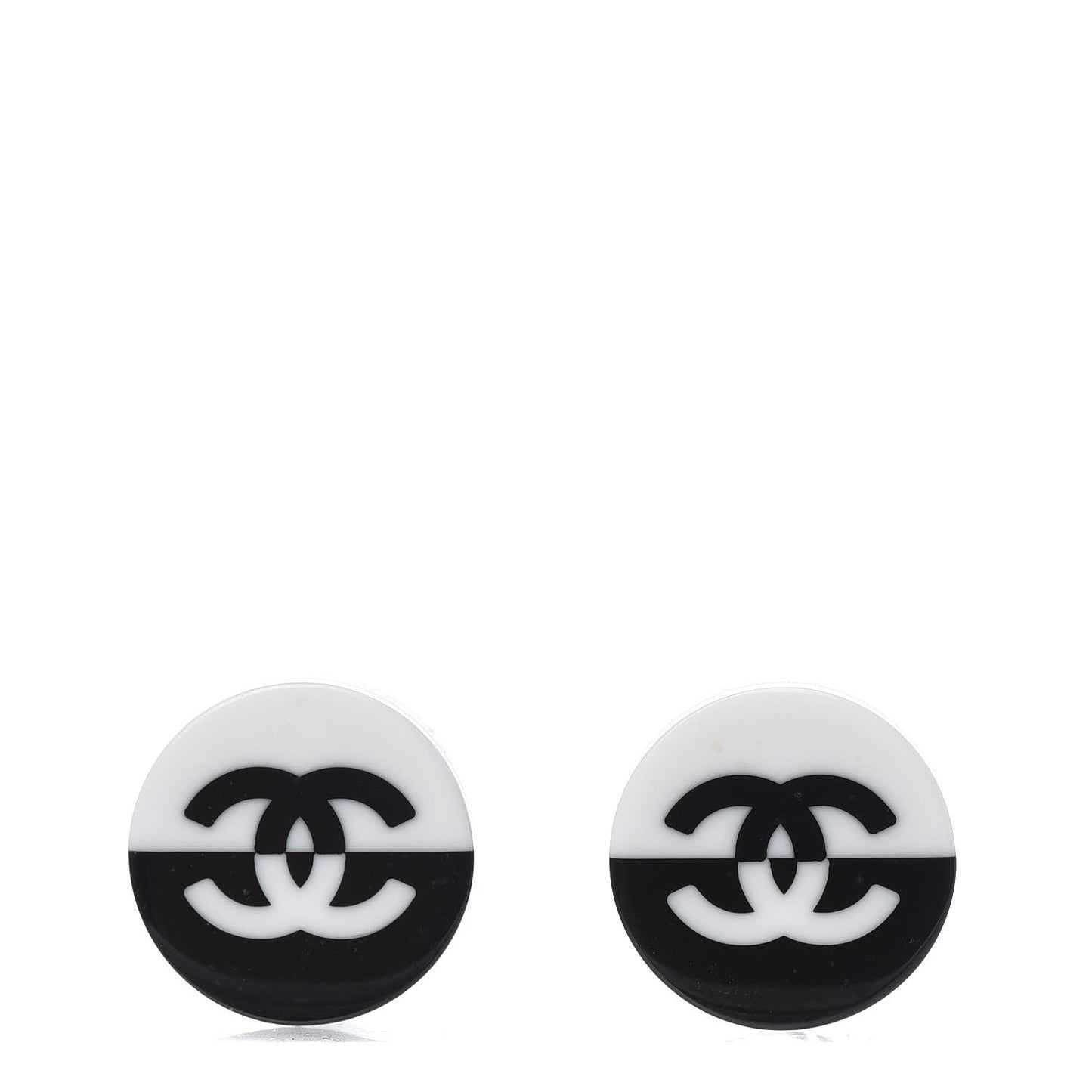 Resin CC Earrings Black White