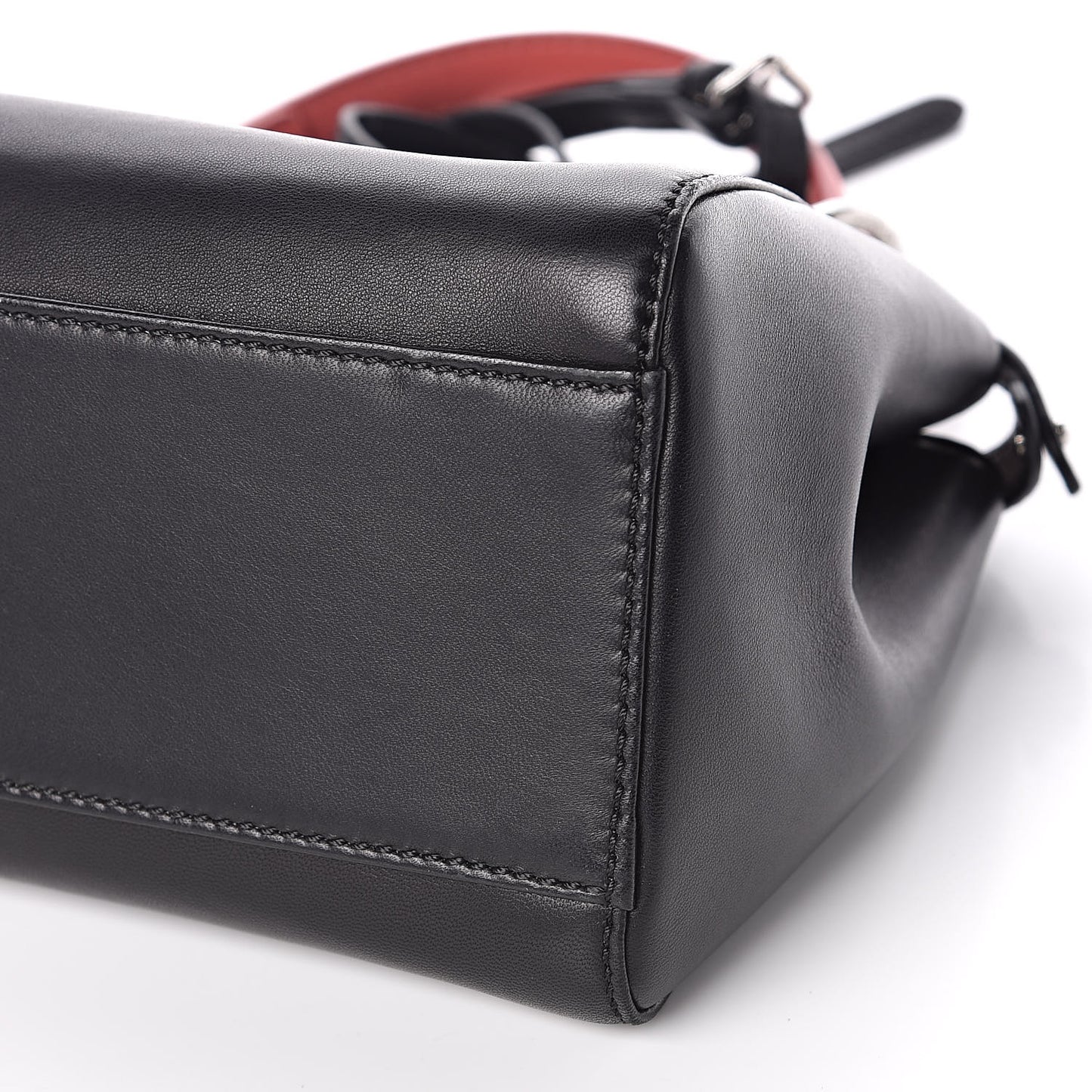 Nappa Colorblock Mini Peekaboo Iconic Satchel Black White Ecstasy