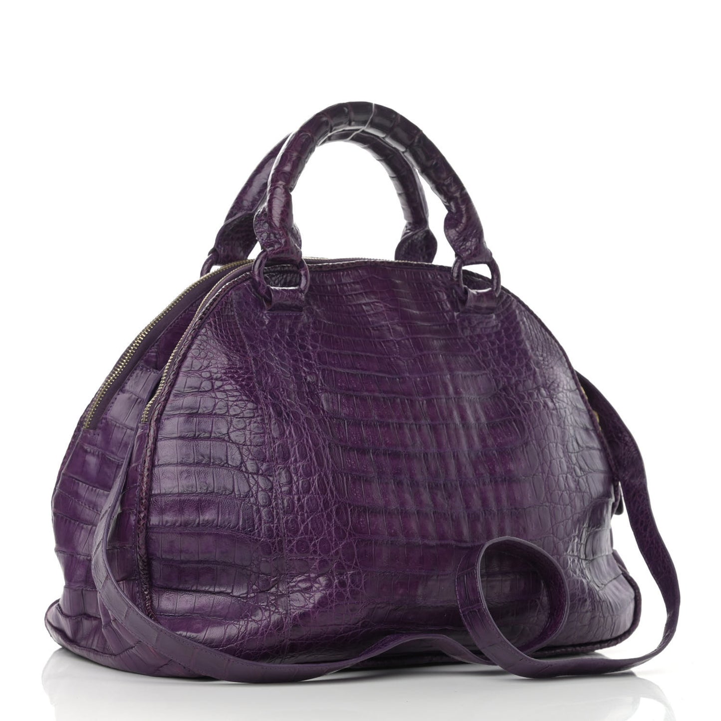 Crocodile Dome Satchel Purple