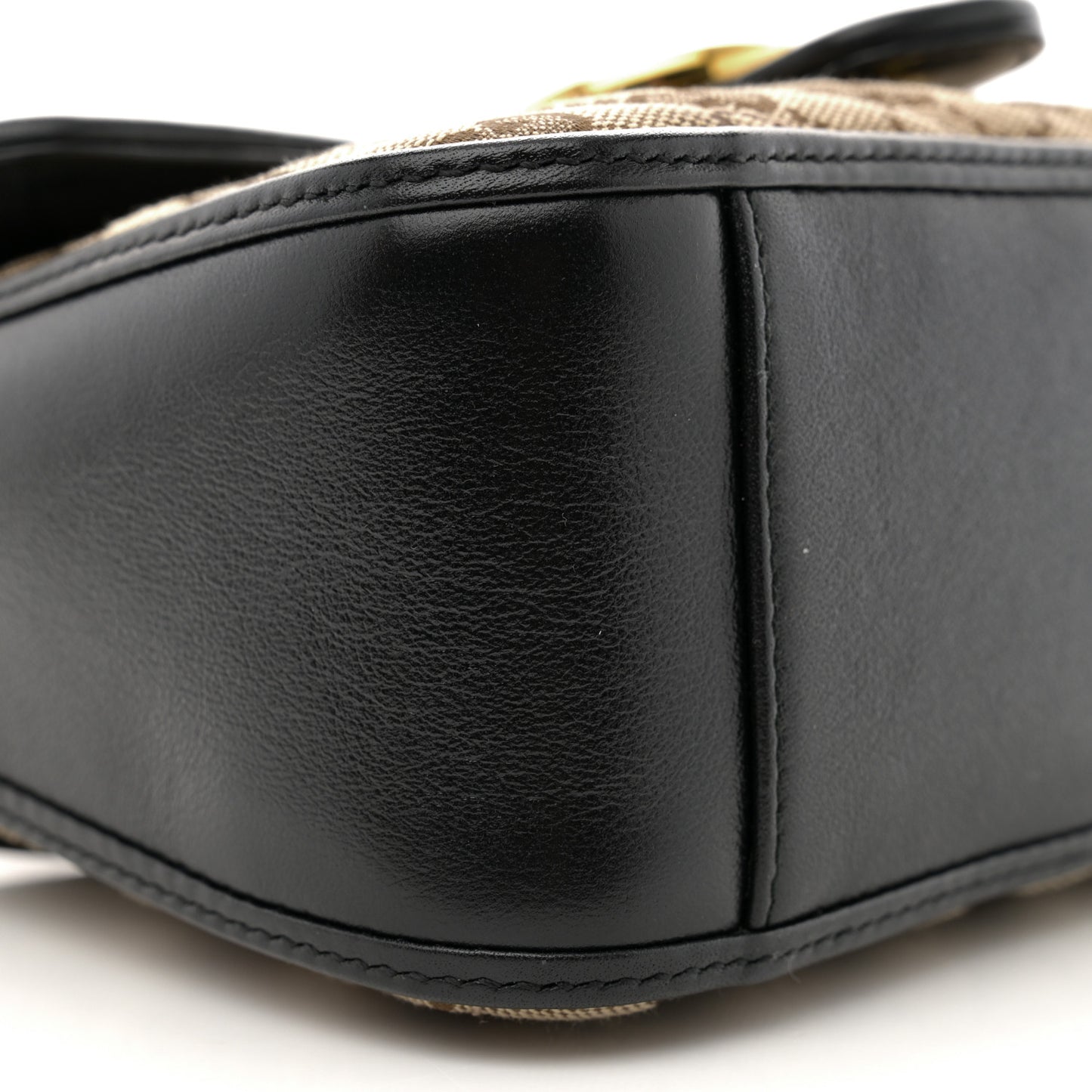 Monogram Azalea Calfskin Matelasse Diagonal Mini GG Marmont Top Handle Shoulder Bag Beige Ebony Black