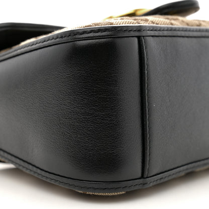 Gucci Monogram Azalea Calfskin Matelasse Diagonal Mini GG Marmont Top Handle Shoulder Bag Beige Ebony Black 9 of 10
