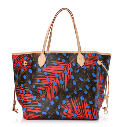 Louis Vuitton Monogram Jungle Dots Neo Neverfull MM Coquelicot Denim 1 of 11