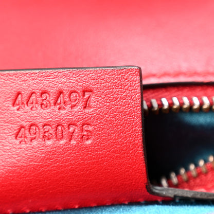 Gucci Velvet Matelasse Small GG Marmont Shoulder Bag Hibiscus Red 7 of 10