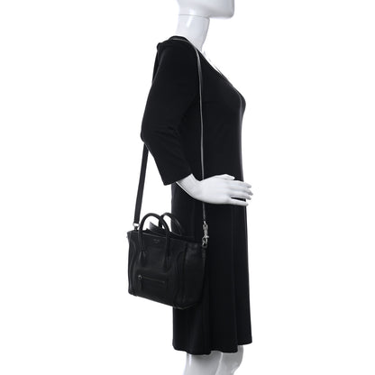 Celine Drummed Calfskin Nano Luggage Black 2 of 11