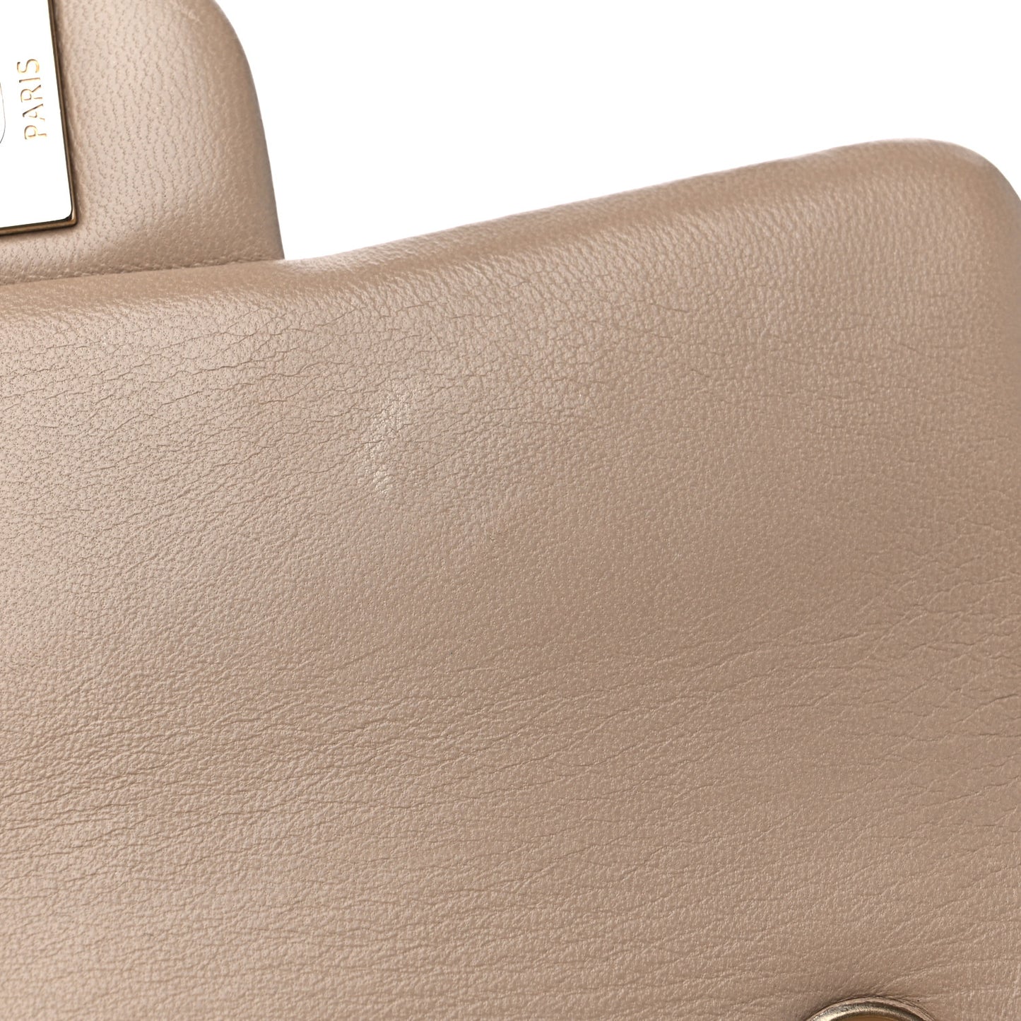 Lambskin Quilted Mini Rectangular Flap Dark Beige