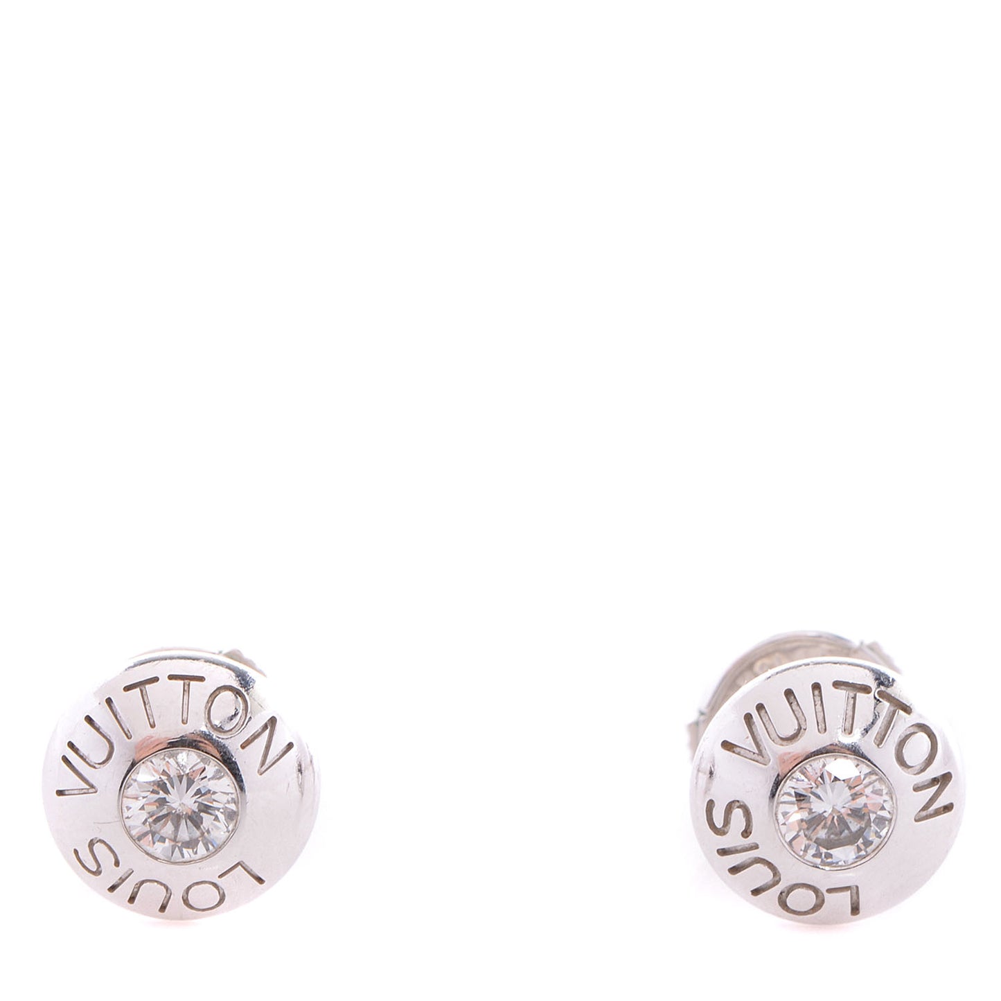 18K White Gold Diamond Clous Ear Studs Earrings