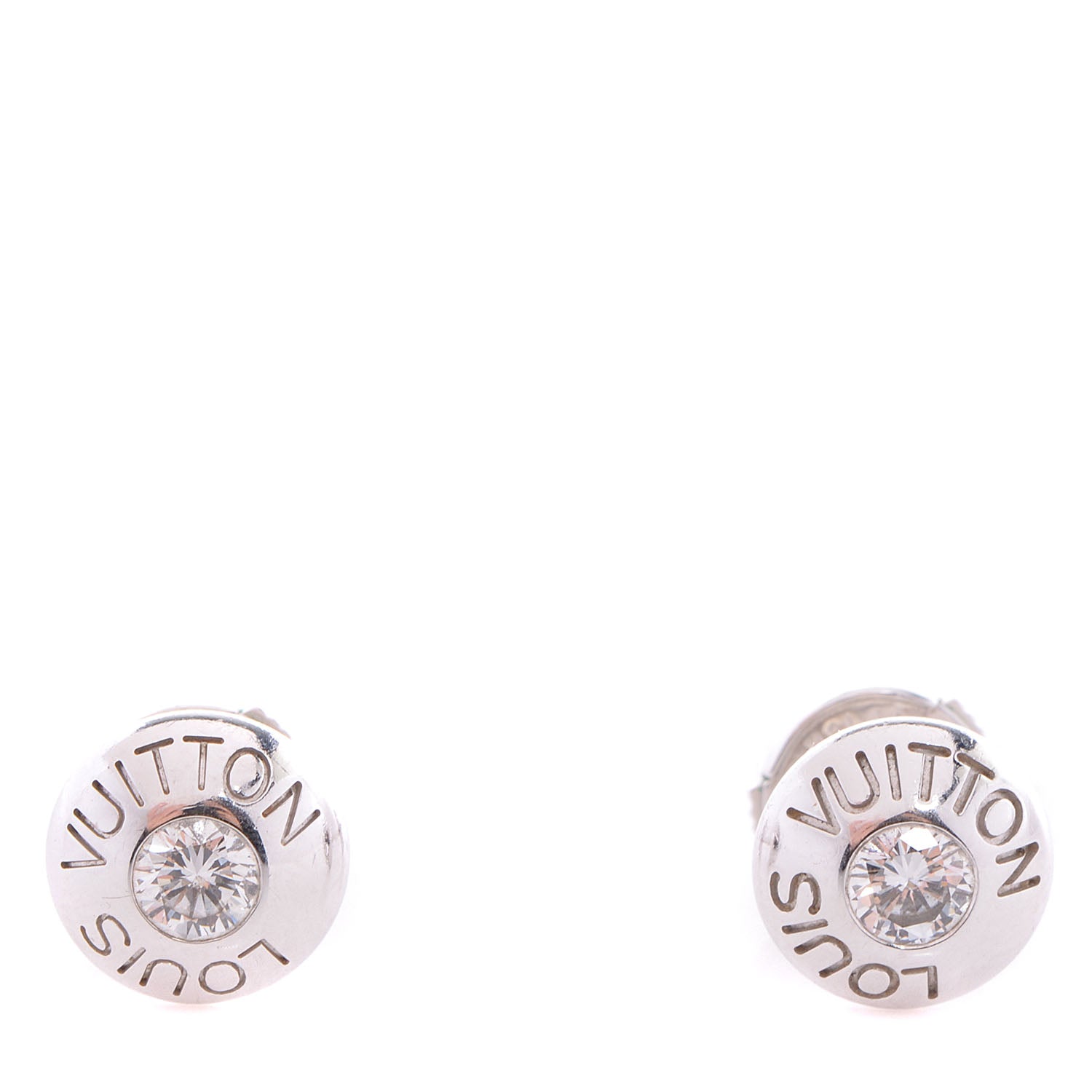 Louis Vuitton 18K White Gold Diamond Clous Ear Studs Earrings 1 of 4