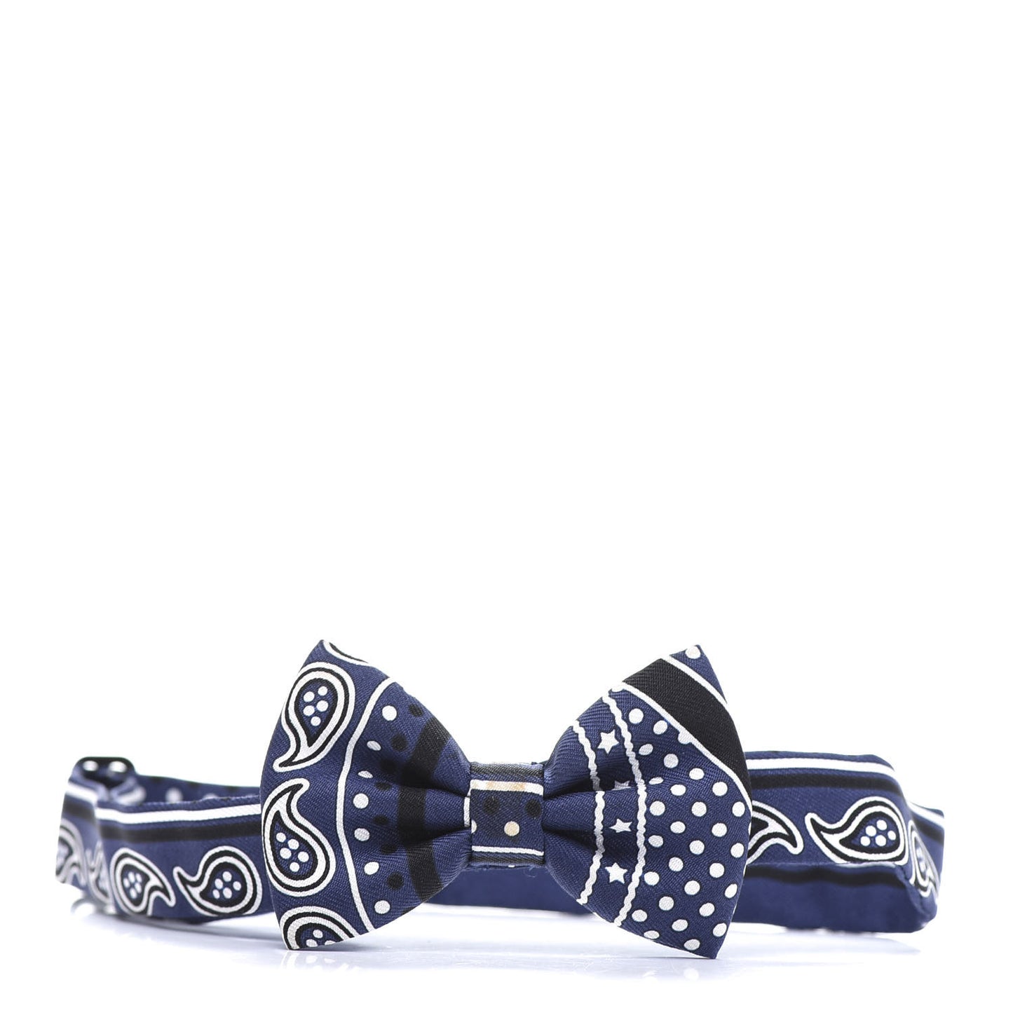 Silk Peuple Du Vent Bandana Twill Bow Tie Marine White Black