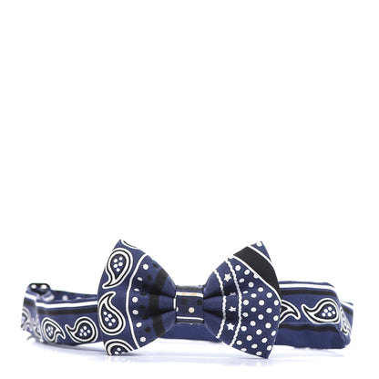 Hermes Silk Peuple Du Vent Bandana Twill Bow Tie Marine White Black 1 of 7