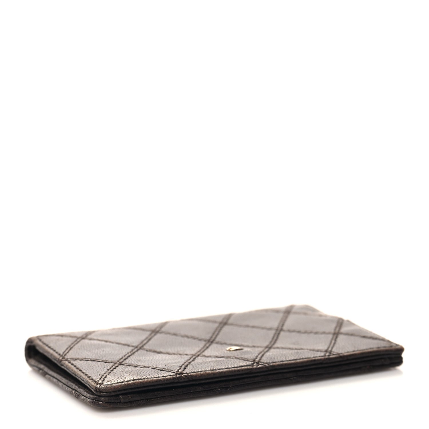 Chanel Lambskin Double Stitch Flap Card Holder Brown 4 of 12