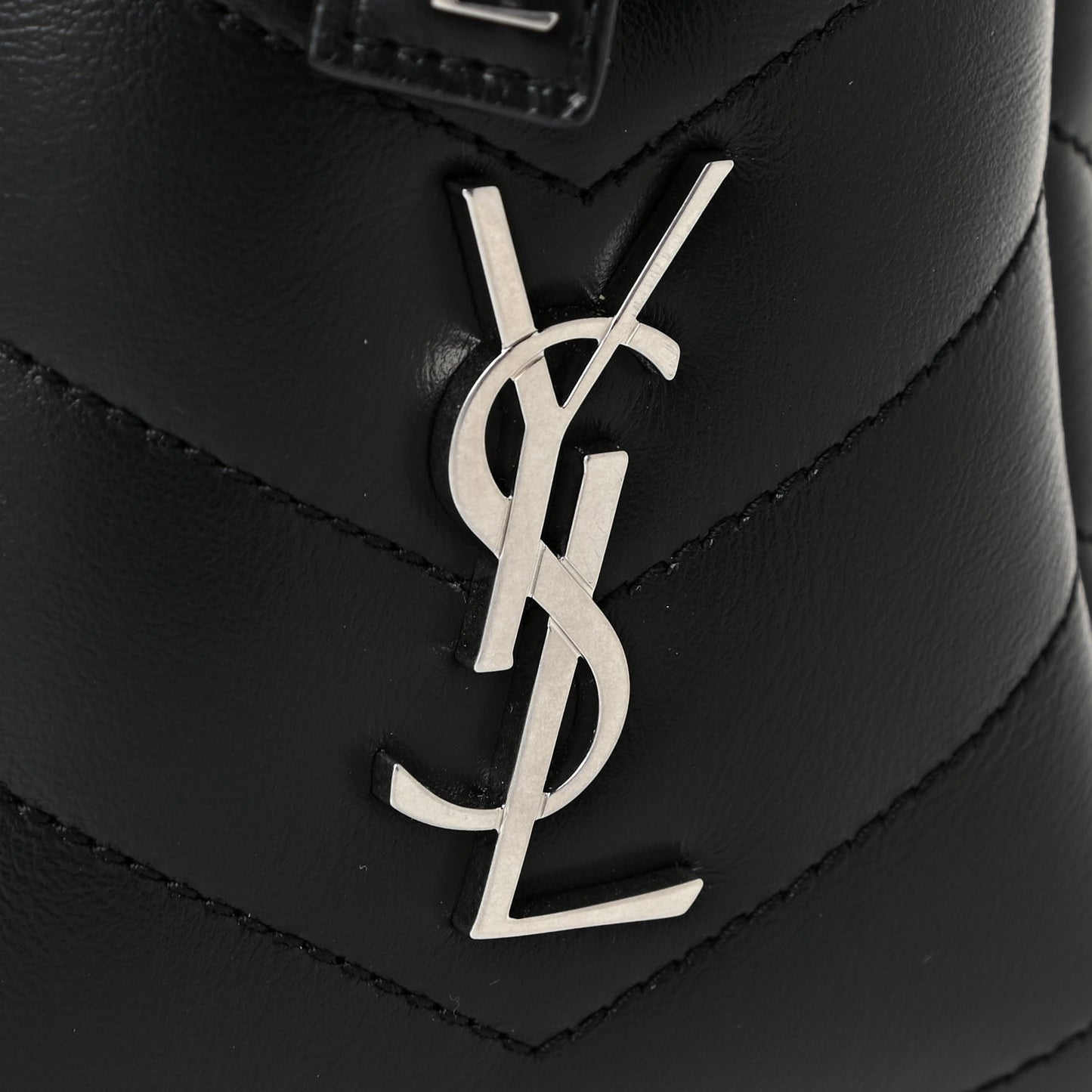 Calfskin Y Quilted Monogram Small Loulou Bowling Bag Black
