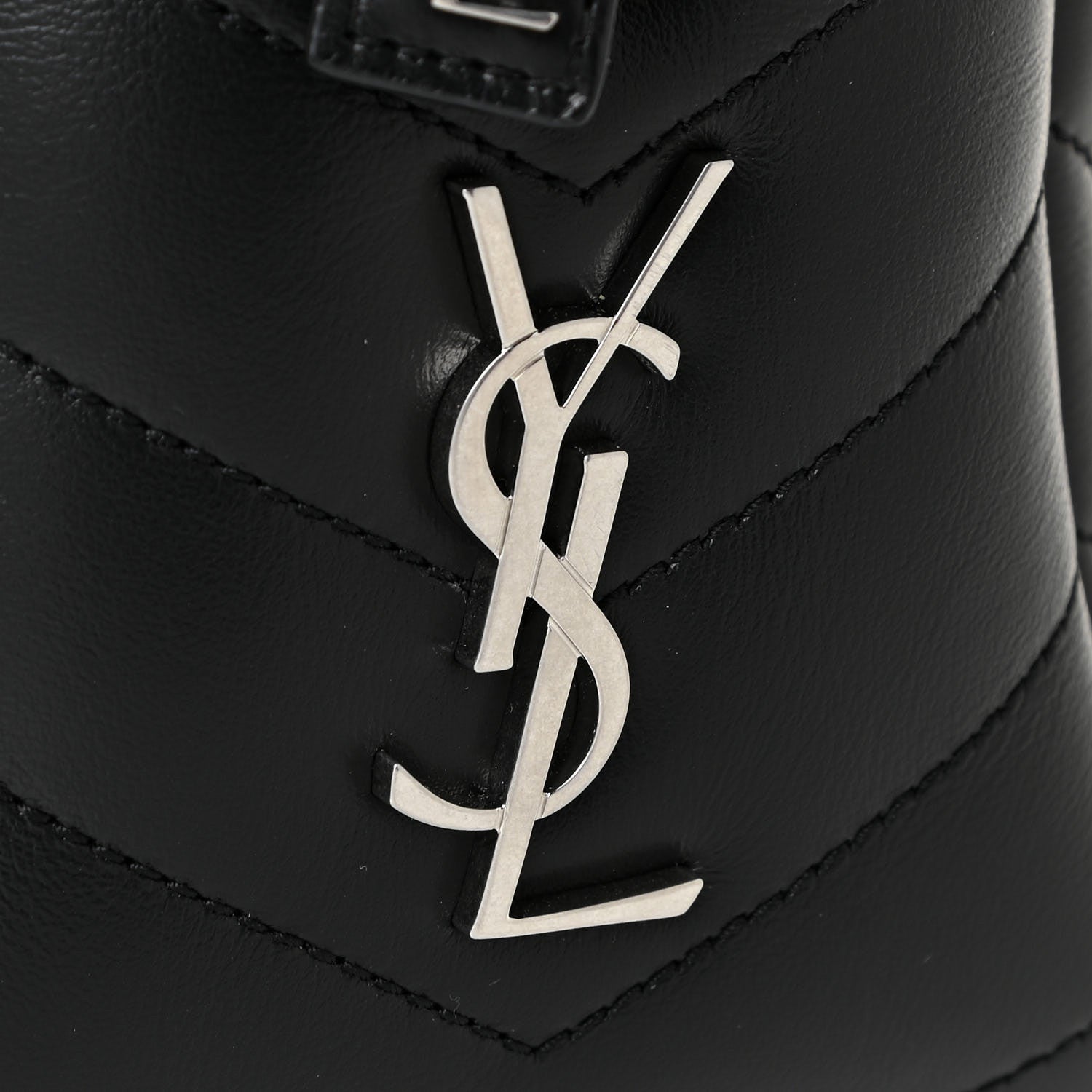 Saint Laurent Calfskin Y Quilted Monogram Small Loulou Bowling Bag Black 10 of 12
